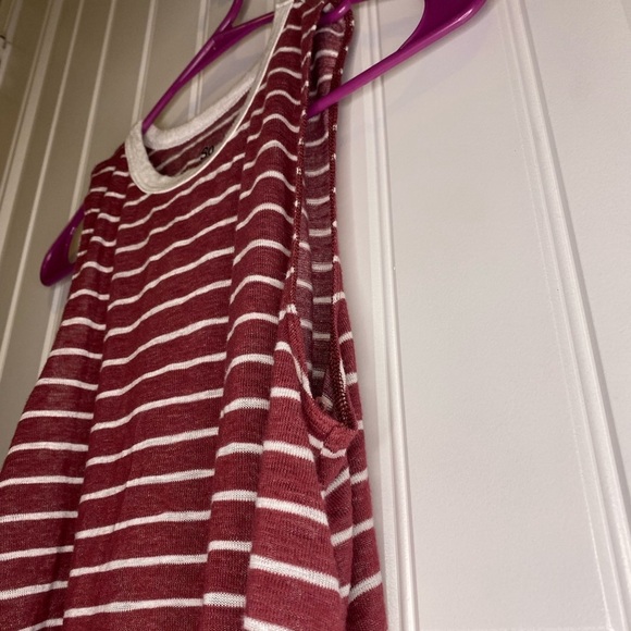 SO Maroon/White Striped Tank Top - Picture 4 of 9